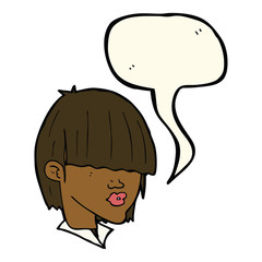 cartoon fashion haircut  with speech bubble