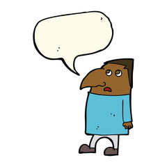 cartoon worried man with speech bubble