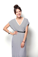 High fashion look.glamor stylish beautiful young woman model in