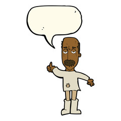 cartoon annoyed old man with speech bubble