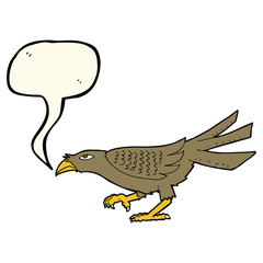 cartoon bird with speech bubble