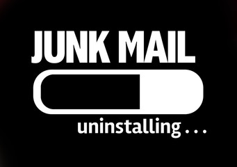 Progress Bar Uninstalling with the text: Junk Email