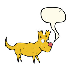 cartoon cute little dog with speech bubble