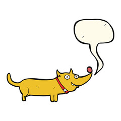 cartoon happy dog with speech bubble