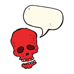 Obraz na płótnie Canvas cartoon skull with speech bubble