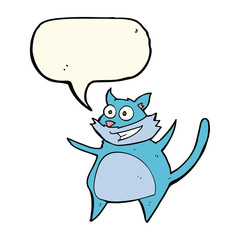 funny cartoon cat with speech bubble