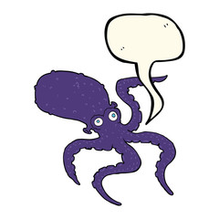 cartoon octopus with speech bubble