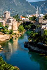 Mostar city view - obrazy, fototapety, plakaty