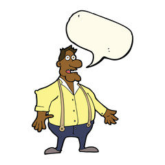 cartoon shocked man with speech bubble