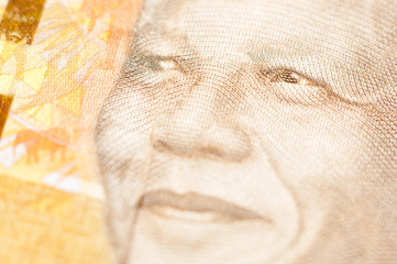Nelson Mandela on 20 Rand 2014 Banknote from South Africa - obrazy, fototapety, plakaty