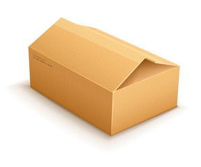 opening empty cardboard delivery parcel packaging box isolated