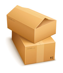 Cardboard boxes for mail delivery. Eps10 vector illustration.