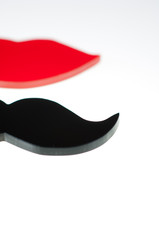 Lips and moustache made from acrylic