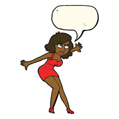 cartoon female spy with speech bubble