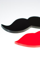 Lips and moustache made from acrylic