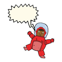 cartoon astronaut with speech bubble