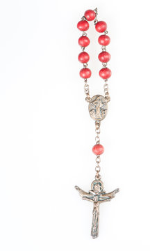 Rosary isolated over white background