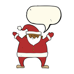 cartoon santa claus with speech bubble