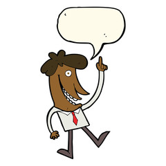 cartoon man with idea with speech bubble