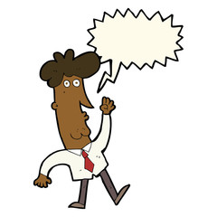 cartoon office man with speech bubble