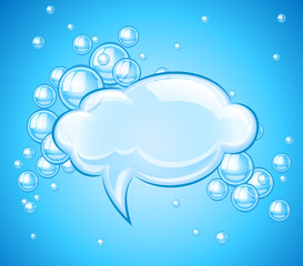Bubbles cloud in water for message. Eps10 vector illustration