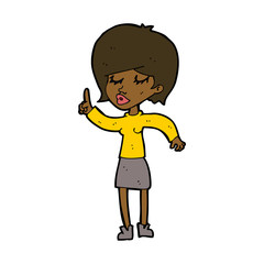 cartoon woman with idea