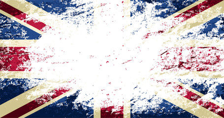Great Britain flag. Grunge background. Vector illustration - obrazy, fototapety, plakaty