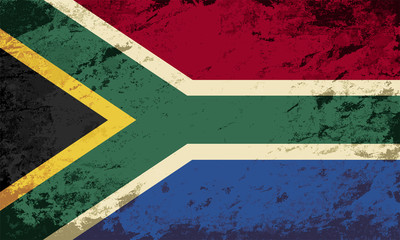 South Africa flag. Grunge background. Vector illustration