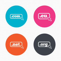 Fototapeta premium Top-level domains signs. Com, Eu, Net and Org.