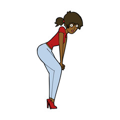 cartoon woman posing