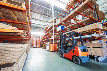 forklift loader at warehouse 