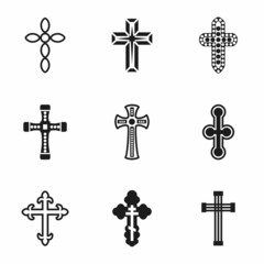 Vector Crosses icon set