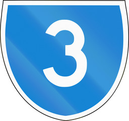 Australian state route shield - with number 3