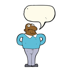 cartoon worried man with speech bubble