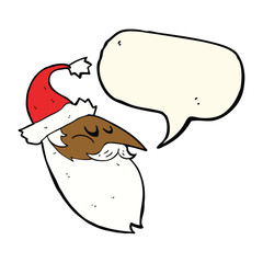 cartoon santa face with speech bubble