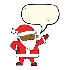 cartoon santa claus with speech bubble