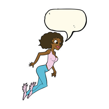 recommend clip art: cartoon flying woman with speech bubble
