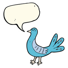 cartoon bird with speech bubble