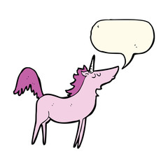 cartoon unicorn with speech bubble