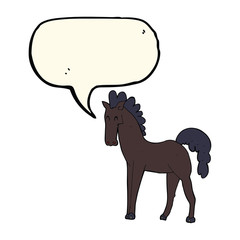 cartoon horse with speech bubble