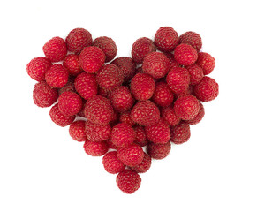Raspberries fruit Heart.