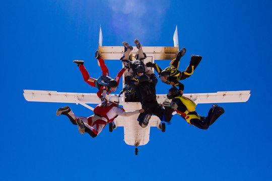 Skydiving group photo