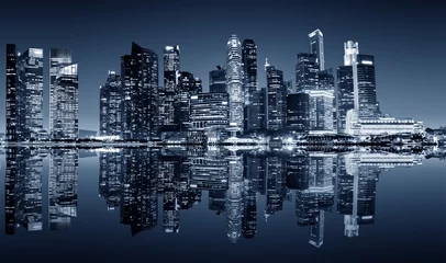 Foto op Plexiglas Nachtzicht in het centrum van Singapore © aiisha