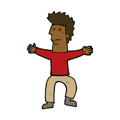 cartoon stressed out man