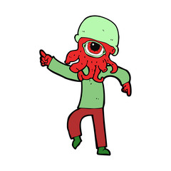 cartoon alien man dancing