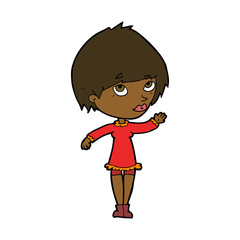 cartoon woman waving