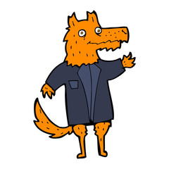 cartoon fox businessman