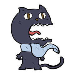 cartoon frightened cat