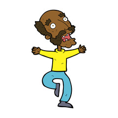 cartoon old man having a fright