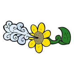 cartoon flower squirting water